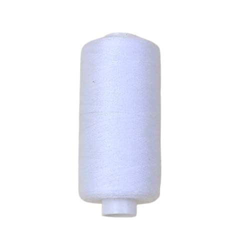 Sharma Enterprise 800M Strong and Durable Cotton Polyester White Sewing Threads for Machine and Hand Sewing Accessories with 5 Pcs Hand Sewing Steel Needle (White Sewing Thread)
