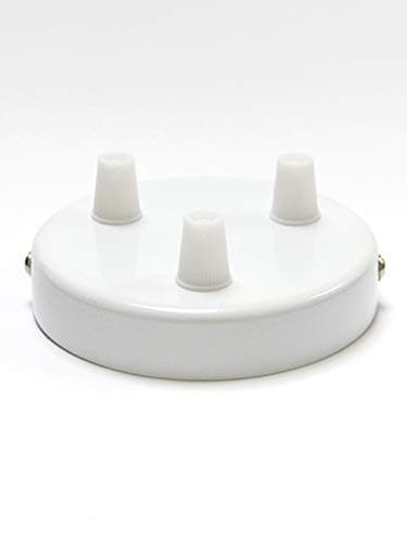 That Haus White Metal Triple 3 Way Multi Point Ceiling Rose for Pendant Lighting