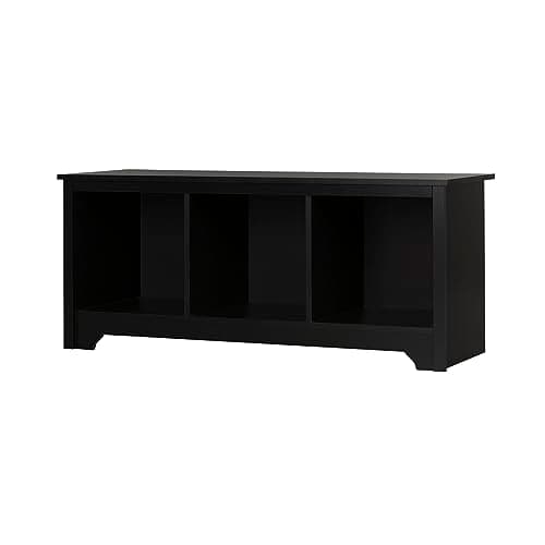 South Shore 10330 Vito Pure Black Cubby Storage Bench