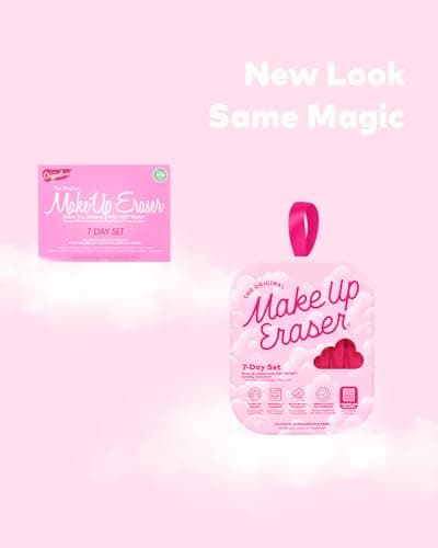 MakeUp Eraser, 7-Day Set, Erase All Makeup With Just Water, Including Waterproof Mascara, Foundation, Lipstick, and More! - Pink