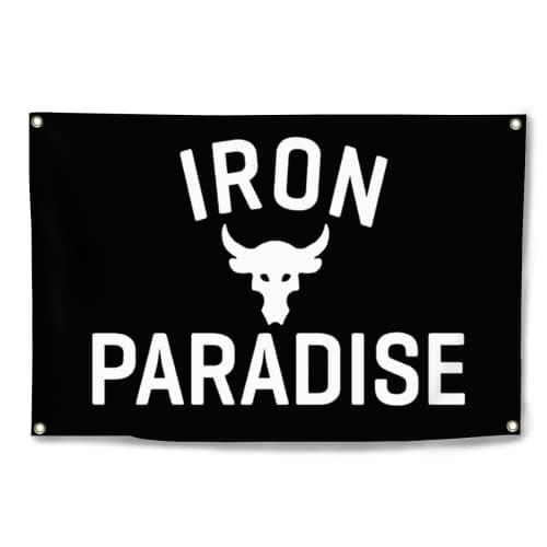 HLXFF3 Iron Paradise Flag Double Sided 3 x 5 Ft Indoor Outdoor Banner Home Garden Decoration Wall Gym Flag - 4 Brass Grommets