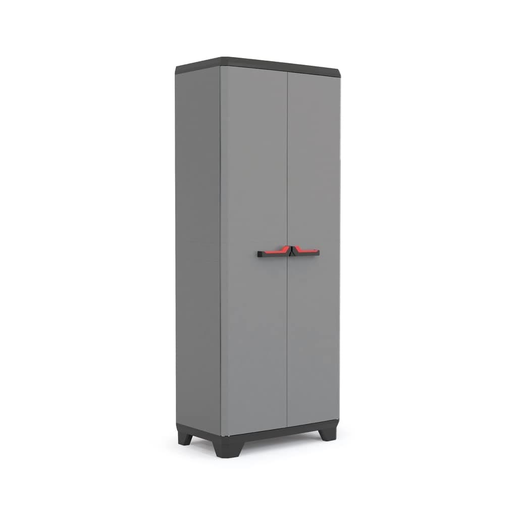Stilo Multi purpose Indoor Garage Utility Cabinet - Grey/Black/Red