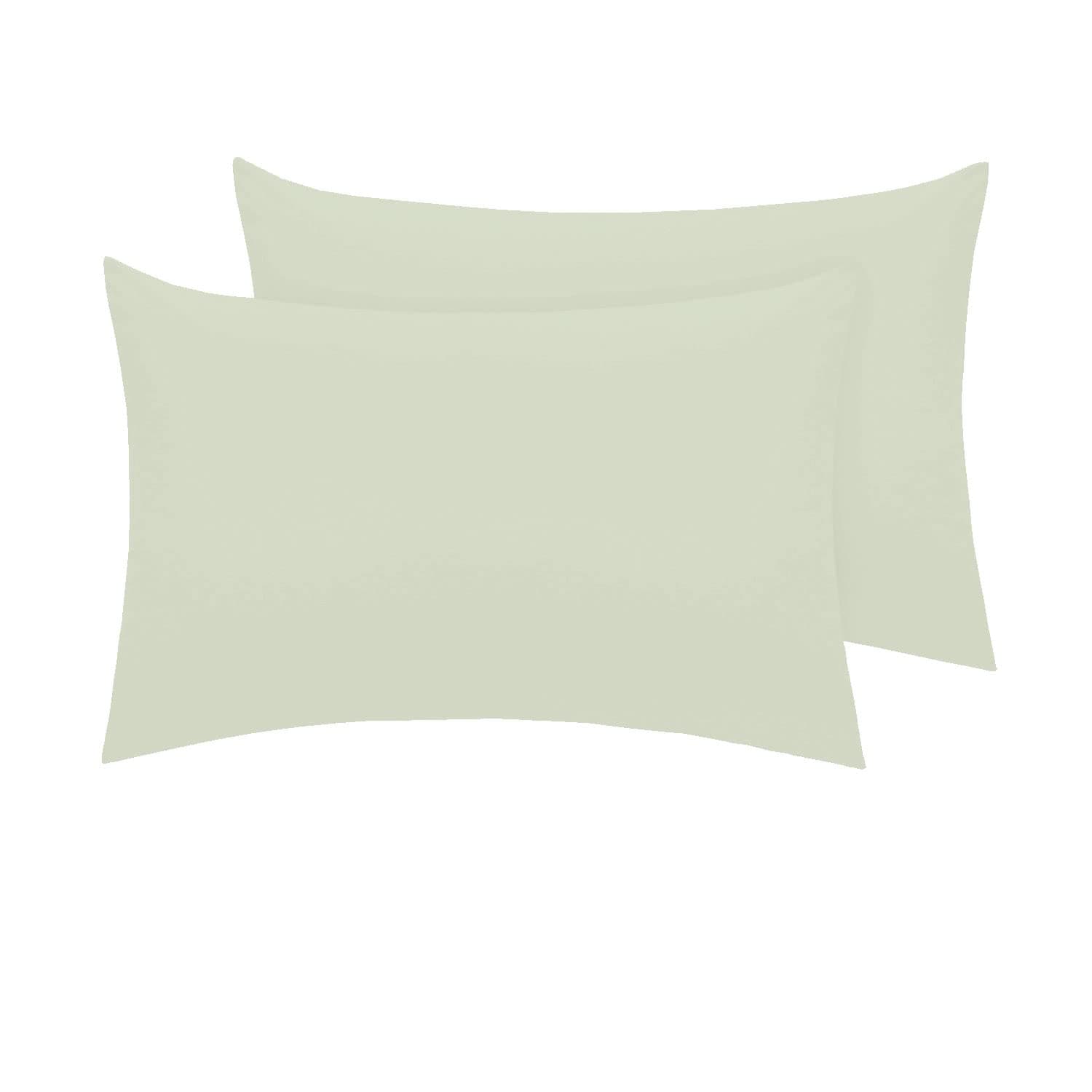 PizunaSmooth Fine Cotton Pillow Case 48 x 74 cm, Light Sage, 600 Thread Count Crispy Soft 100% Long Staple Cotton Sateen Weave Pillow Cover (Hotel Pillowcase Light Sage - 2 PC)