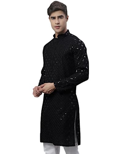 Jompers Men's Chikankari Embroidered and Sequence Kurtas Only