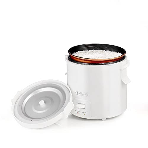 WHITE TIGER 1.0L Mini Rice Cooker 2 Cups Uncooked White Tiger Portable Travel Steamer Small, 15 Minutes Fast Cooking, Removable Non-Stick Cooker, Keep Warm, Suitable for 1-2 People - For Soup, Rice,