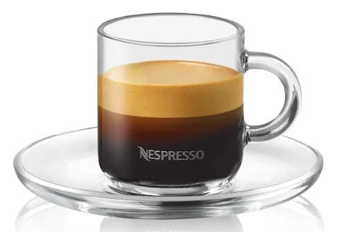 Nespresso Vertuo Espresso Set 2 Glasses 2 Saucers 2 Spoons
