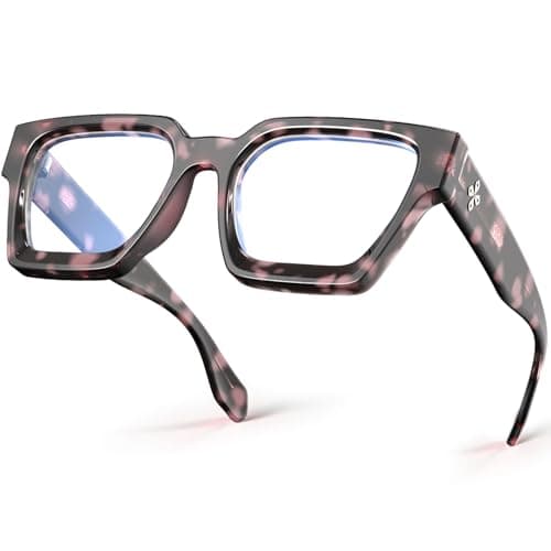 VISOONE Blue Light Blocking Glasses with TR90 Rectangle Frame and Chic Preppy Look for Women Men RIVER