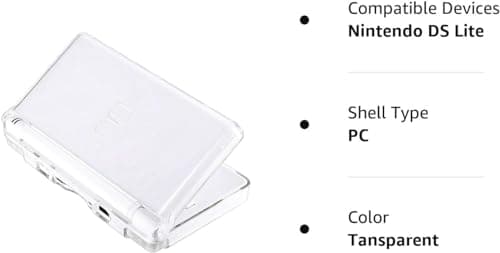 Transparent Hard Shell Case Cover for Nintendo DS Lite NDSL Replacement NDS Lite Crystal Clear Housing Case (Not for Nintendo DS or Dsi, Sold by KaiLiSen)