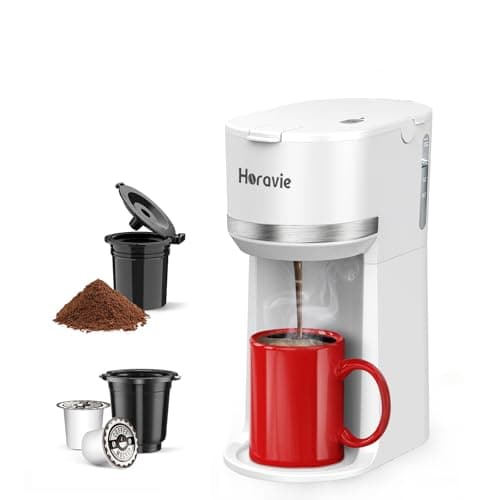 Mini Single Serve Coffee Maker for K Cup and Ground Coffee, Fast Beer Maker with Descaling Reminder and Water Window, 150-300ml, Sizes: