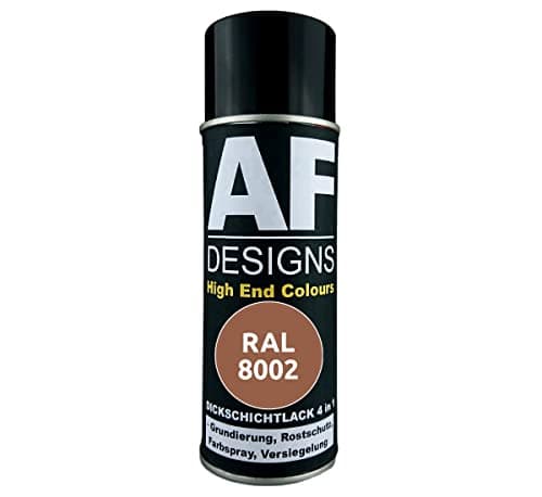 Alex Flittner Designs Rust Protection Paint 4-in-1 RAL 8002 Signal Brown Metal Protective Paint Spray Rust Protection Paint Spray Can