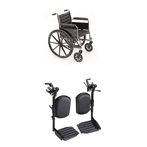Invacare Tracer EX2 Wheelchair for Adults Standard Folding 20 Inch Seat Legrests & Full Arms