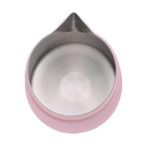 Normcore Handleless Milk Frothing Jug, Milk Pitcher 20.3 oz, Milk Frother Steamer Cup Stainless Steel Espresso Cup, Sharp Spout, Pink, 600 ml