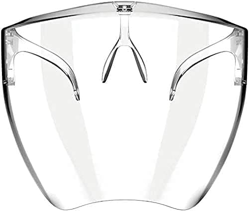 Reusable Safety Face Shield Full Size Goggle Clear Face Protective Anti Fog Visor for Eye Head Protection - Made In India Pack Of 1, Clear-Transparent