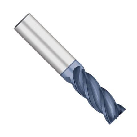 Kodiak Cutting Tools KODIAK246382 USA Made Solid Carbide End Mill, High Performance VI-Pro Variable Index with Weldon Flat, 4 Flutes, AlTiN Coated, 1/2" Shank, 1-1/4" Length of Cut, 3" Overall Length, 1/2" Diameter