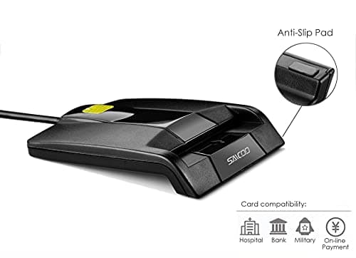 Saicoo® DOD Military USB Common Access CAC Smart Card Reader, compatible with Windows (32/64bit) XP/Vista/ 7/8/10, Mac OS X