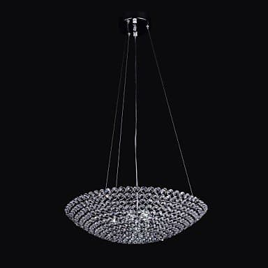 LED Disk-Shaped Metal Frame K9 Crystal Chandelier