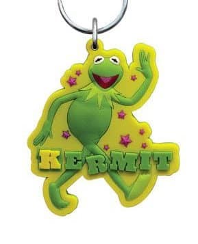 Kermit the Frog Muppets Laser Cut Rubber Keychain