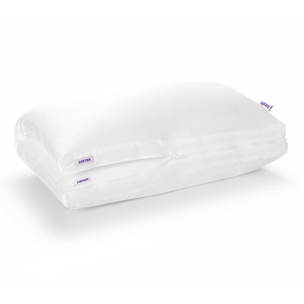 Purple TwinCloud Pillow | Adjustable Support for Soft or Firm Support, Perfect Side Sleeper Pillow, White