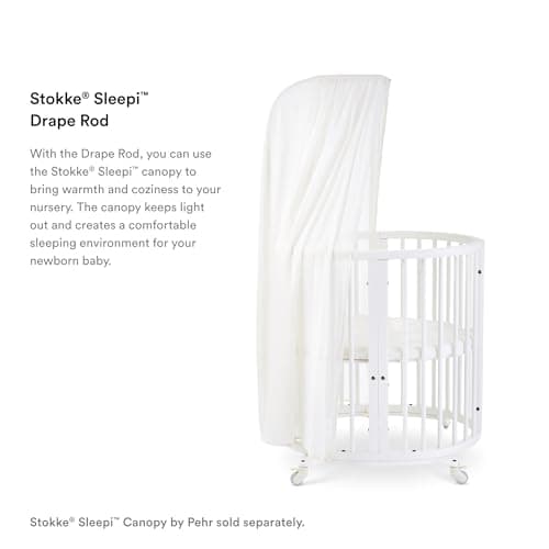 Stokke Sleepi Drape Rod, Natural - Made from Solid Beech Wood - Easy to Install & Clean - Compatible with Stokke Sleepi Crib/Bed & Mini