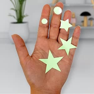 Stars with Half Moon Glow in the Dark