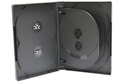 MegaDisc 2 Pk New 22mm 8 Discs CD DVD Storage Case Black Eight Tray Overlap Premium Quality Holder Box