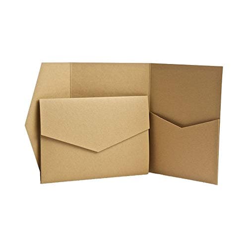 Kraft Matte Pocketfold Invites 130mmx185mm (10)
