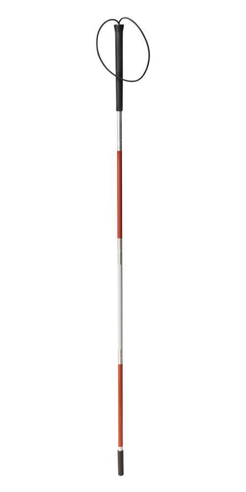 Deluxe Folding Blind Cane, Reflective Red