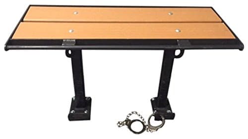 Bluff PB-3-NOBACK-STD-SOLIDSTEEL Prisoner Restraint Bench, 3', Solid Steel