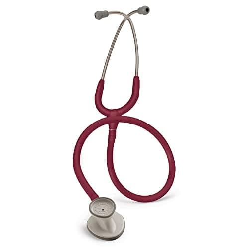 3M Littman 2451 Stethoscope ENGRAVING | Engrave your name or initials on the Littman stethoscope | Lightweight II S.E., Teardrop-shaped chestpiece, Burgundy Tube, 28 inch