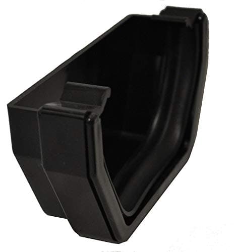 Square Line Guttering External Stop End - Black - Pack of 2