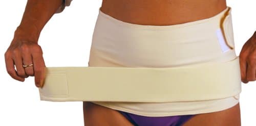 C-Section, Hernia, Appendicitis, Laparoscopy - AbdoMend Deluxe Recovery Kit - 2 Cotton Belly Bands, Massage/Wound Therapy DVD, and Skin Brush for Complete Care (Size Medium)