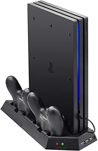 New World PS4 Pro Vertical Stand Cooling Fan Dock USB Hub for PS4 Pro Console