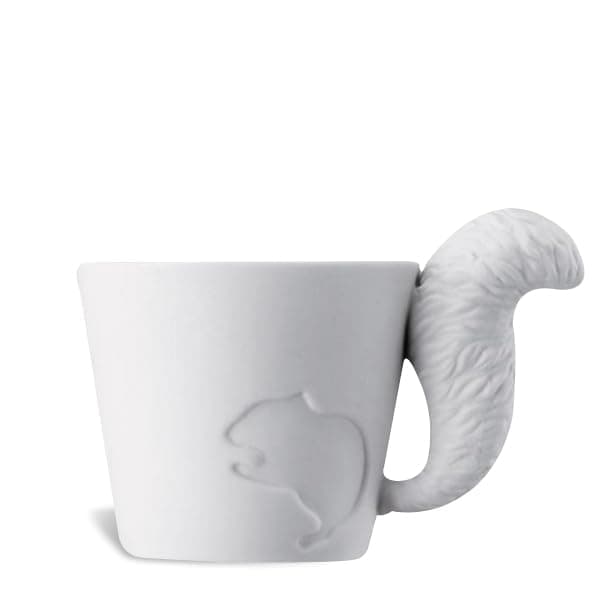 TotalCadeau Squirrel Tail Handle Porcelain Coffee Mug, 150ml, Multicoloured