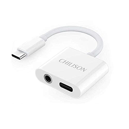 CHILISON USB C to 3.5mm Headphone Adapter, 2 in 1 Audio Adapter and Fast Charging Dongle Compatible for Pixel 3/3XL/Pixel 2/2 XL, Galaxy Note10+,iPad pro 2018,Essential Phone, HTC and More White