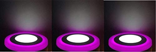 RV Led 3+3=6 Watt LED Side Pink Round Panel Light Ceiling 3D Effect Lighting (Double Color) (Pack of 03) | led Panel Light | 6w led Panel Lights for Ceiling | pop led Light | | (Pack of 3)