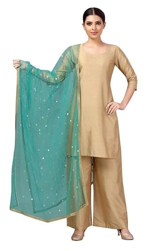 Studio Shringaar Women's Net sequence Embroidered Full Size Dupatta