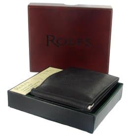 Rolf"s Genuine Leather Black Wallet with Valet Box
