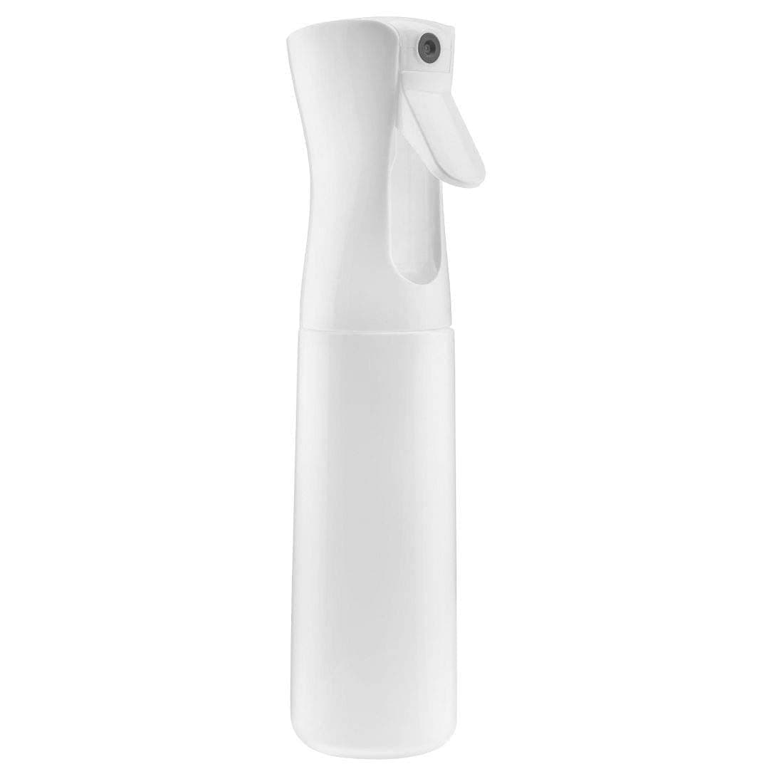 Continuous Mist Spray Bottle 300ml Empty Ultra Fine Plastic Water Mist Sprayer – For Hairstyling, Cleaning, Salons, Plants, Essential Oil Scents & More (1 Pcs White)