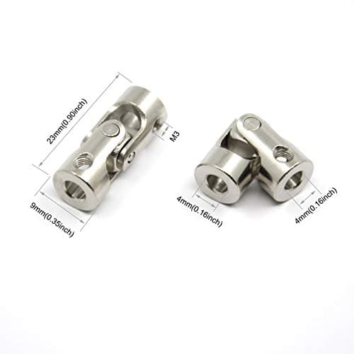 4 Pcs 4mm to 4mm Universal Joint Shaft Coupling with Screws for Motor