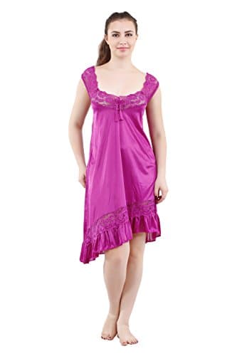 Romaisa Women's Satin Solid Maxi Length Nighty with Robe (Size - Free Size) (Nightwear Set Pack of 2)