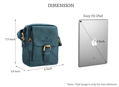 WildHorn Genuine Leather Mini Sling Bag for Men | Compact, Durable & Stylish | Buckle Closure | Front Zip Pocket | 1-Year Warranty