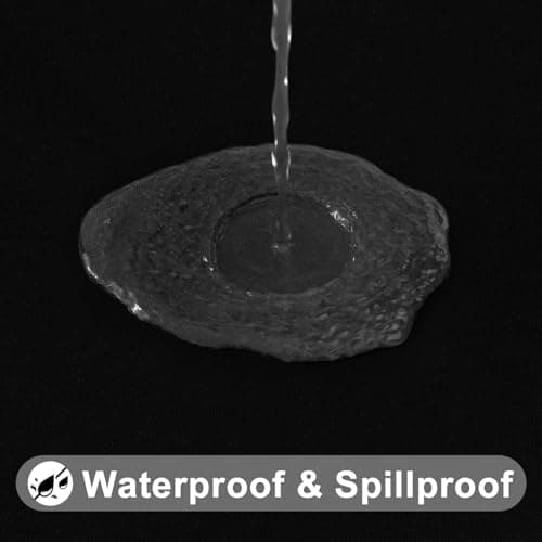 smiry Rectangle Table Cloth Cover, Elastic Fitted Flannel Backed Vinyl Tablecloths for 6ft 30" x 72" Folding Tables, Waterproof Wipeable Table Covers for Indoor, Outdoor, Picnic and Camping, Black