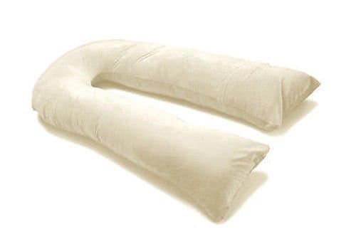 BEDWAY 10 FT Comfort U Shaped Pillow Case Only - NO PILLOW INCLUDED/Pregnancy & Maternity Support/Full Body Comfort Pillow Case Only - CREAM