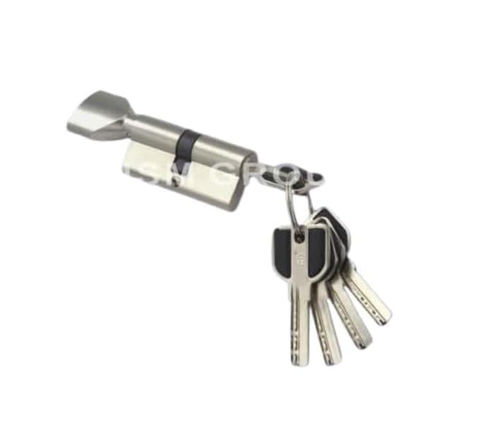 MSM Msvilla lock cylinder ISO9001, 5 Computer key +Knobe with rubber grip, spanish product for all kinds of door handles (70mm, siver) bress (Modern, Silver, 70mm)