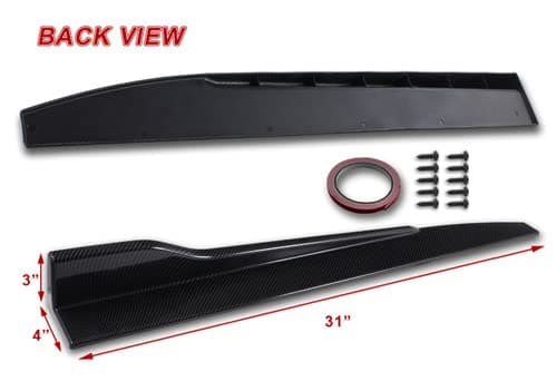 5pcs Combo Front Bumper Body Kit Lip + Side Skirt Extensions Diffuser Compatible with 2010-2013 Chevy Camaro V6 Model Only (Painted Carbon)