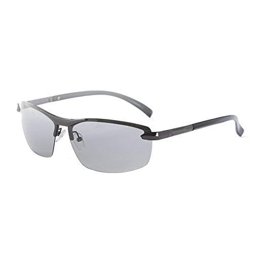 Photochromic Sunglasses Polarized for Driving Mens Rectangular Frame with 100% UV400 Protection (Grey Frame)