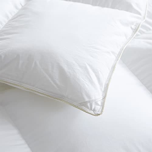 Luxurious White Solid Medium Weight, Twin Size Goose Feathers Down Comforter for All-Season Weather Duvet Insert, Premium Baffle Box, 100% Egyptian Cotton Cover, 55 oz. Fill Weight