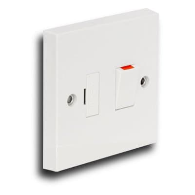 13 Amp Switched Fused Spur Switch - White Plastic