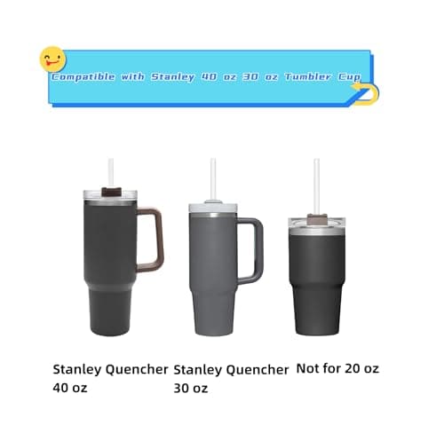 Straw Replacement for Stanley Cup 40/30 oz, 12 inch Tritan Extra Long Straws for Stanley Tumbler, 6 Pack Reusable BPA-free Straws w/1 Cleaning Brush, Dishwasher Safe Drinking Accessories, Clear