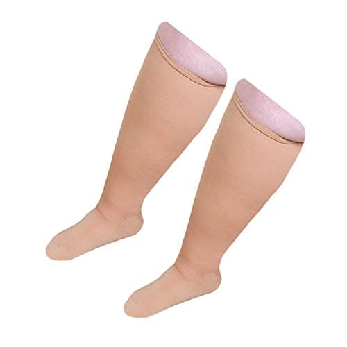 Starmace Extra Big Wide Full Plus Size Calves 20-30 mmHg Compression Knee High Length Foot Ankles Unisex Socks (Beige Closed Toe, XXX-Wide)